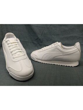 Puma Roma Basic Jr (GS) Sneakers White Light Gray Boys Size 6 NEW IN BOX!